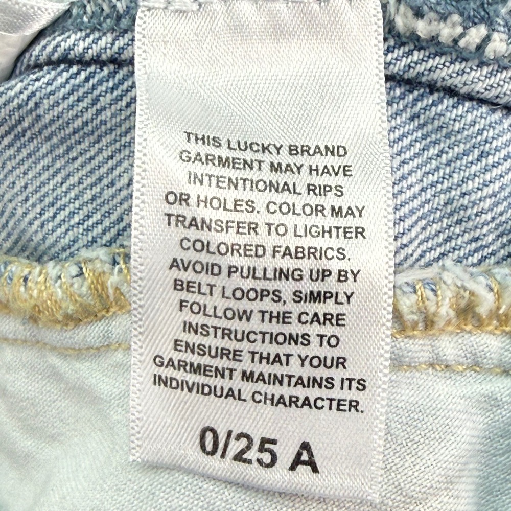 Lucky Brand Barrel Leg Jeans Women 0/25 Light Wash Embroidered Hearts High Rise - Picture 4 of 11